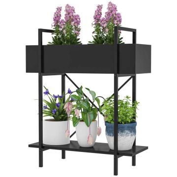 Paceltā dobīte Outsunny 60x25x70cm, melnā krāsā