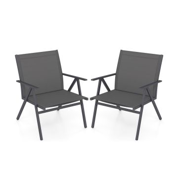 Komplekts no 2 dārza krēsliem 67x61,5x78cm, tumši pelēkā krāsā