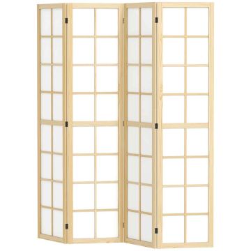 Ekrāns Homcom 160x1,7x170cm, balts/gaiši brūns