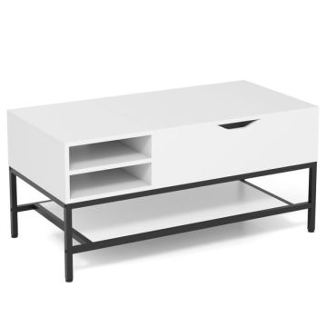 Kafijas galds 100x49,5x47,5 cm, baltas/melnas krāsas