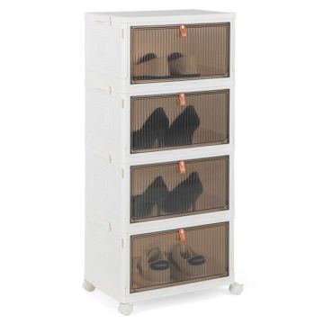 Обувной шкаф 40x27,5x83,5см, бело-коричневого цвета