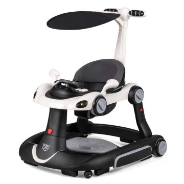 6-in-1 Vaikštynė su stogeliu ir žaidimų platforma, balta