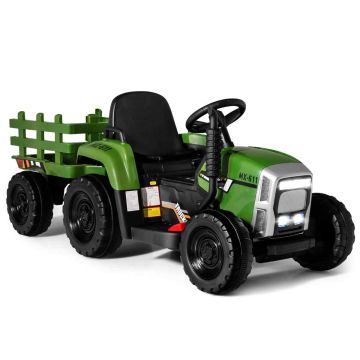 Bērnu elektriskais traktors 136,5x50x52,5cm, tumši zaļā/melnā krāsā