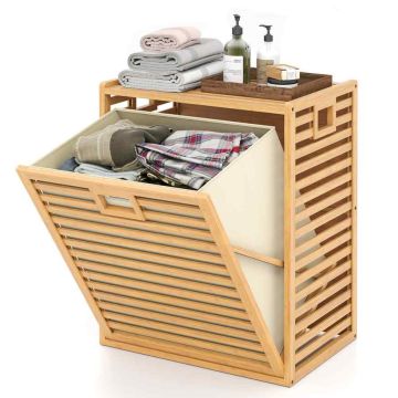 Корзина для белья 50x35x64см, светло-коричневого цвета