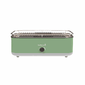 Elektriskais grils Barbecook Electric Grill E-Carlo BC-ELE-1002, 3 karstuma līmeņi, Zaļš, 33 × 16,5 × 42,5 cm