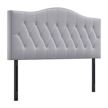 Gultas galvgalis Homcom 185x8x134cm, pelēkas/melnas krāsas