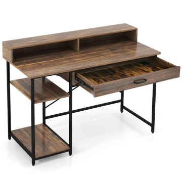 Письменный стол 120x56x90,5см, коричневый/черный