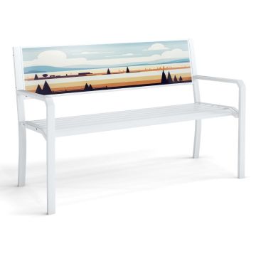 Dārza sols 128x53x81,5cm, baltas krāsas