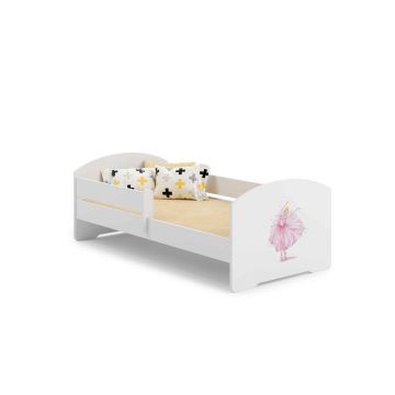 Детская кровать Luk с матрасом и защитным бортиком, 144 см x 77 см x 56 см, размер «принцесса».