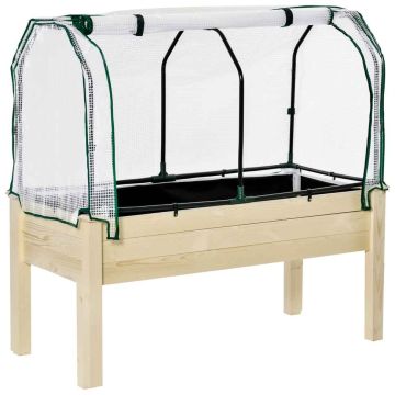 Paaugstināta dobe Outsunny 121x55x117cm., gaiši brūna/melna