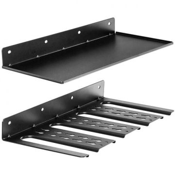 Komplekts no 2 sienas instrumentu plauktiem 43x21,5x5cm, melnas krāsas