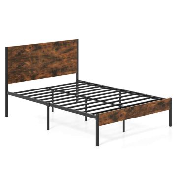 Divvietīga gultas rāmis 206x141x100,5cm, brūnas/meldzas krāsas