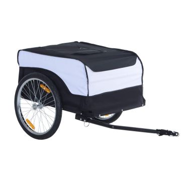 Bicycle trailer Homcom 140x77x65cm., black/white
