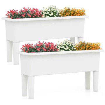 Komplekts no 2 paceltām dobēm 80x30x40cm, baltas krāsas