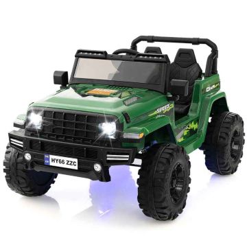 Bērnu elektriskais auto 77x115x67cm, zaļas/melnas krāsas