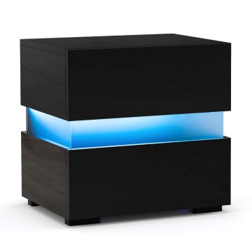 Набор из 2 прикроватных тумб 45x35x45 см, черного цвета