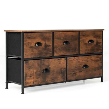 Kumode 100x30x54cm, brūnas/melnas krāsas