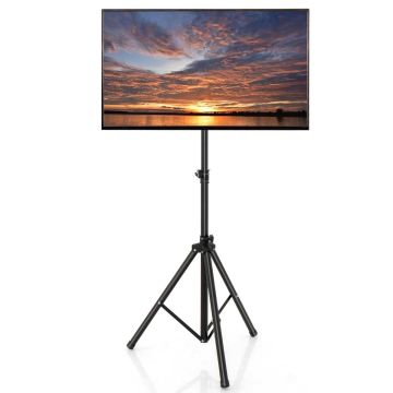 Televizora statīvs 53x64x204cm, melnas krāsas