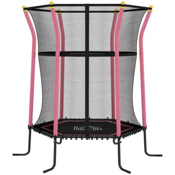 Batuts Homcom 163,5x163,5x190cm, melnas/rozā krāsas