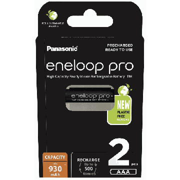 AAA akumulatori Panasonic ENELOOP Pro BK-4HCDE/2BE, 2 gab