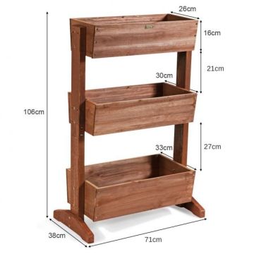 Подставка для цветов 71x38x105см, коричневого цвета