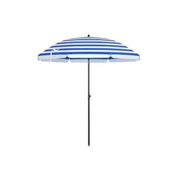 Salokāms pludmales saulessargs Ø 160 cm, zils/balts
