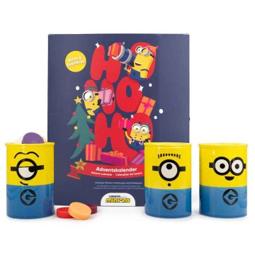 Adventa kalendārs „Minions“, 24 vaska gabaliņi, 27 × 22 × 14 cm