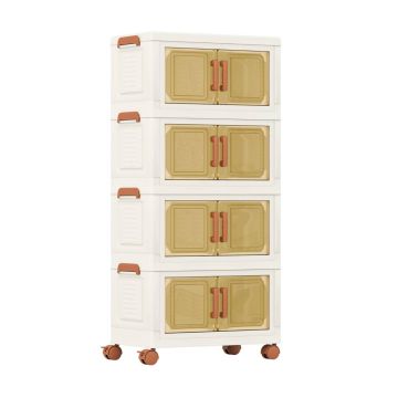 Книжный шкаф 62,5x34,5x130,5см, бело-коричневый