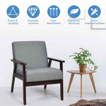 Accent armchair, Gray, 63.5 × 69.85 × 78.74 cm