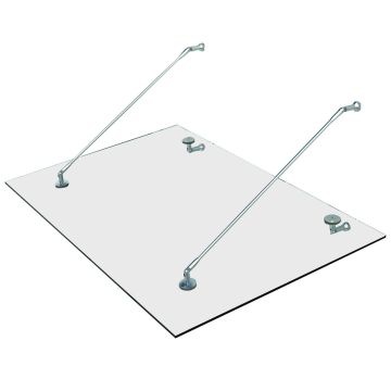 Caurspīdīgs durvju nojume Homcom 150x90cm, sudraba krāsā