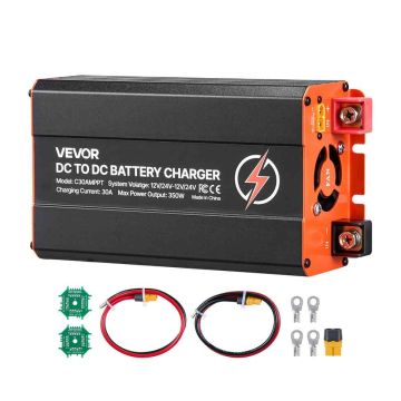 Akumulatoru lādētājs VEVOR C30AMPPT, 30 A, 350 W, 25 × 12 × 15 cm
