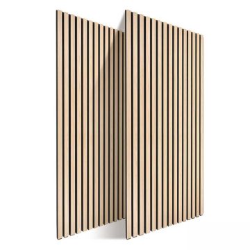 Акустические стеновые панели Relaxdays, 2 шт, Дуб, 120 × 60 см
