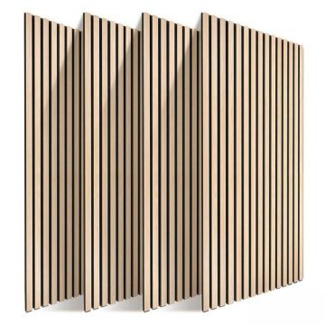 Акустические стеновые панели Relaxdays, 4 шт, Дуб, 120 × 60 см