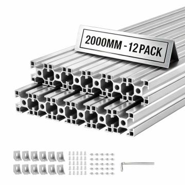 Комплект алюминиевых экструзионных профилей VEVOR 3030T-200-12-Y, 12 шт, Серебристый