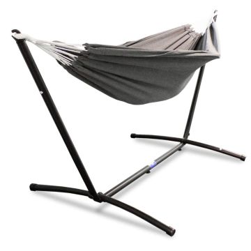 Antracīta krāsas šūpuļtīkls ar rāmi dārzam