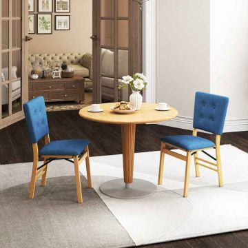 Upholstered Dining Chairs, 2 pcs, Blue, 46 × 87 × 53.5 cm