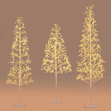 Lighted birch tree, 240 LEDs, Ø 21 × 150 cm
