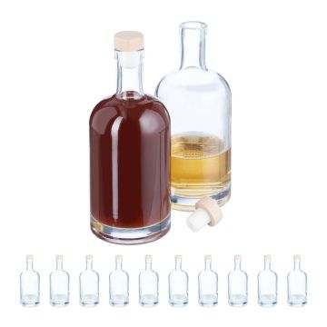 Apaļas pudeles Relaxdays 10050533.0, 12 gab., pa 500 ml, Ø 8 × 21 cm