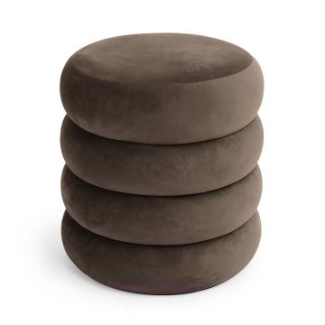 Круглый пуф SNUGGO, с ящиком для хранения, коричневый, Ø 42 × 44,5 см