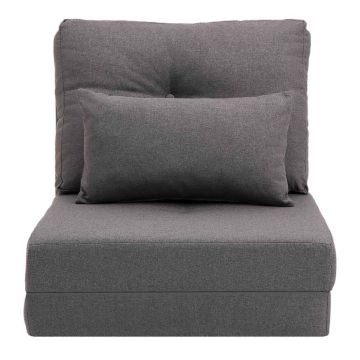 Krēsls-gulta Homcom 60x80x56cm, tumši pelēkas krāsas