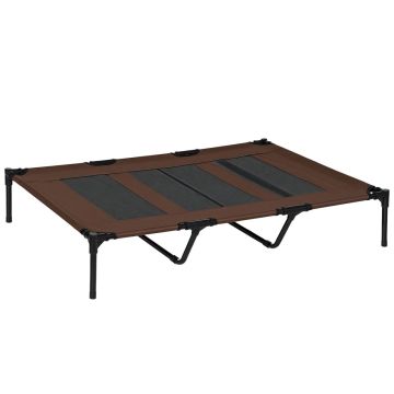 Suņa gulta PawHut 122x92x23cm, brūnas/melnas krāsas