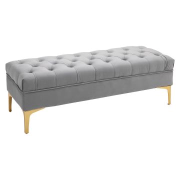 Mīksts sols Homcom 118x45x42cm, pelēkas/zelta krāsas