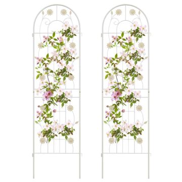 Plant support, 2 pcs, White/green, 71 × 20 inches