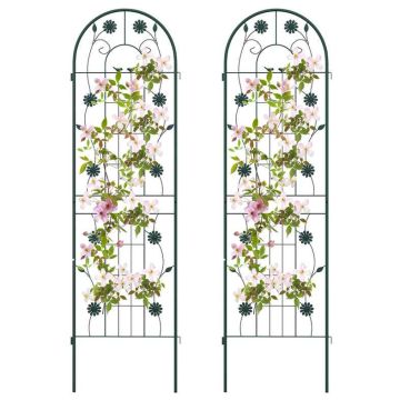 Plant supports, 2 pcs, White/green, 71 × 20 inches