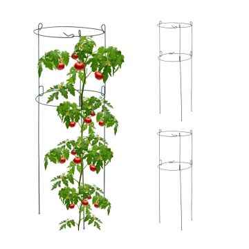 Augu balsti Relaxdays 10044639.0, 3 gab., pa 2 gredzeniem, Ø 26 × 76 cm