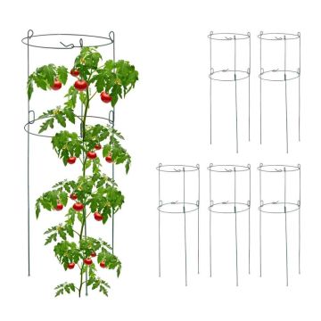 Augu balsti Relaxdays 10044640.0, 6 gab., 2 gredzeni, Ø 26 × 76 cm