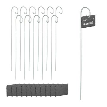 Augu etiķetes ar tapām Relaxdays 10046746.0, 12 gab, 10 × 42,5 × 6 cm