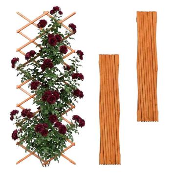 Augu režģi Relaxdays, 3 gab., XXL, regulējami, Oranža, 310 × 90 × 1,5 cm