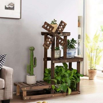Plant Shelf, 4 Tiers, 3 Rows, 30 × 10 × 28 inches