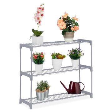 Augu plaukts Relaxdays 10050263.0, 3 plaukti, Pelēks, 91 × 72 × 28 cm
